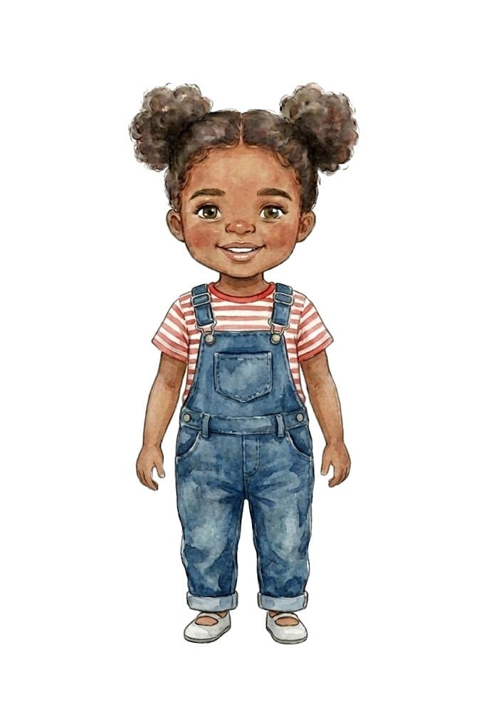 Illustrated keepsake - Black child